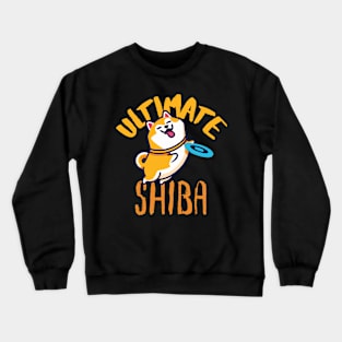 Ultimate Shiba, Cute Kawaii Shiba Inu, Ultimate Frisbee Crewneck Sweatshirt